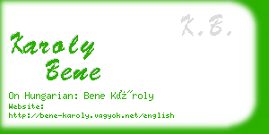karoly bene business card